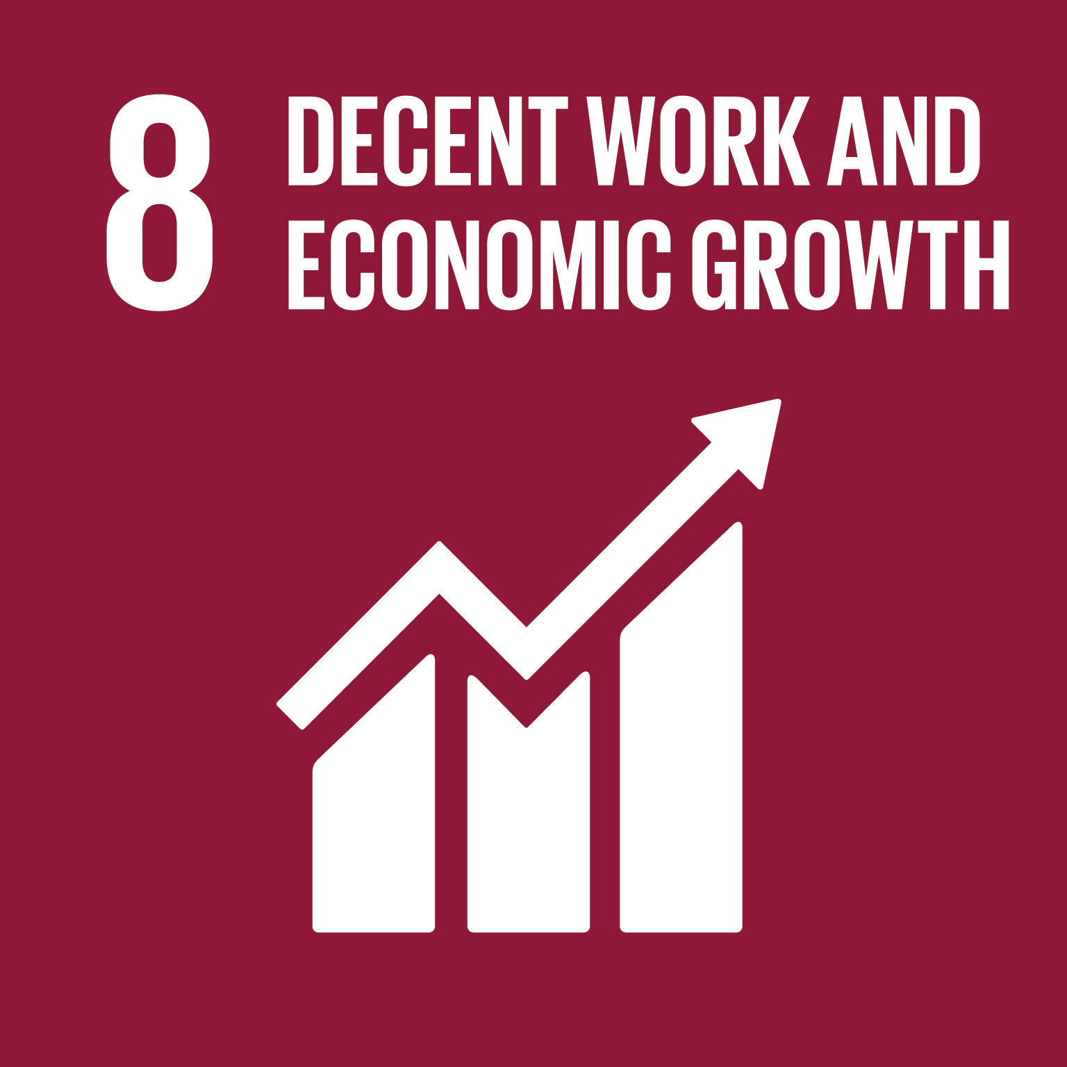 UN SDG 8 Decent Work & Economic Growth badge